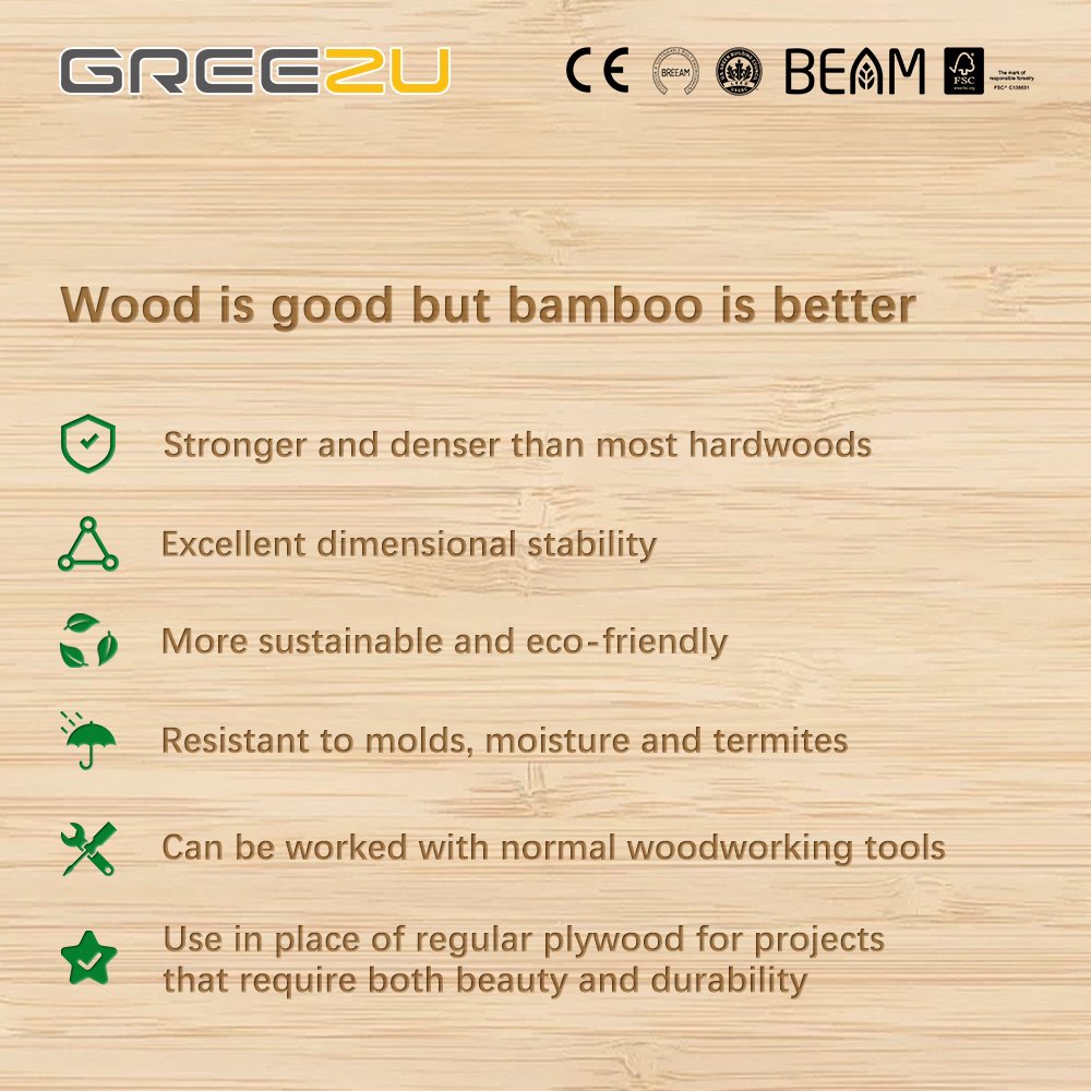 Custom Bamboo Plywood 4x8ft 6mm 8mm 9mm 12mm 15mm Bamboo Slabs 18mm 25mm 30mm Bamboo Plywood Laminated Particle board