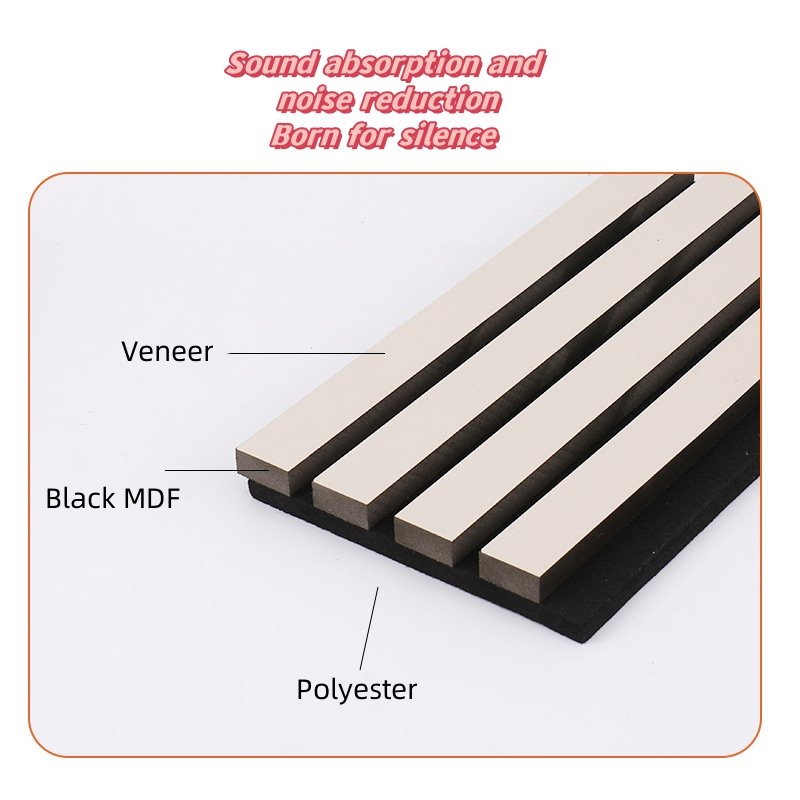 Akupanel MDF Slats Acoustic Panel Decorative sound-absorbing NRC=0.8