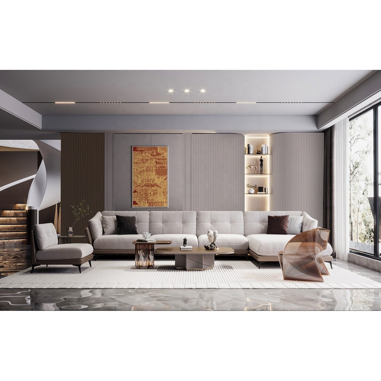 Factory Indoor Decor Polyester Fiber Wallboard Coating Silk Fabric Fluted Wall Board Interior Design