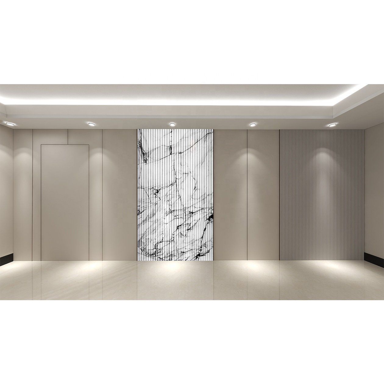 Factory Indoor Decor Polyester Fiber Wallboard Coating Silk Fabric Fluted Wall Board Interior Design