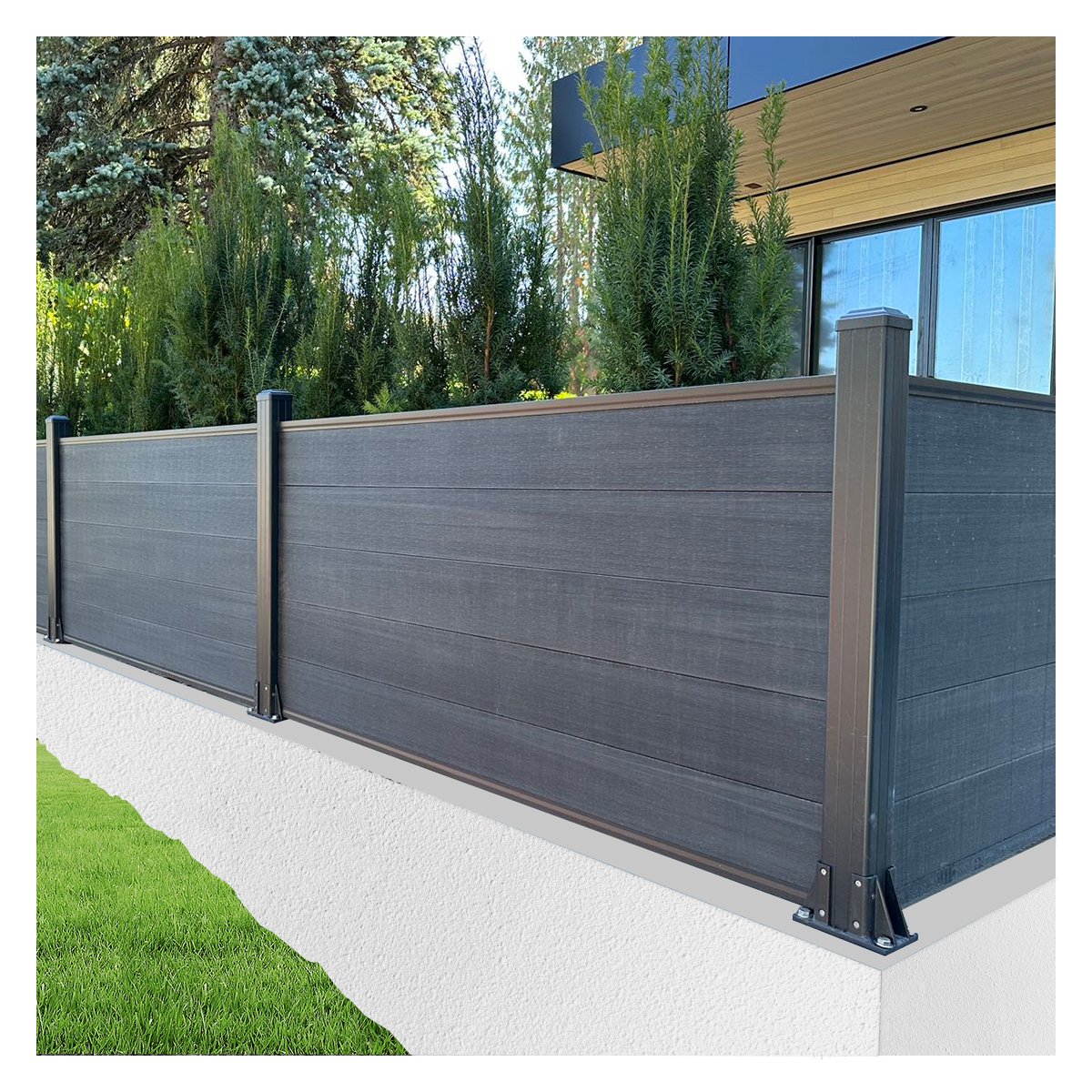composite fence panels PVC wood garden yard fence privacy outdoor wpc wood plastic wpc fence boards