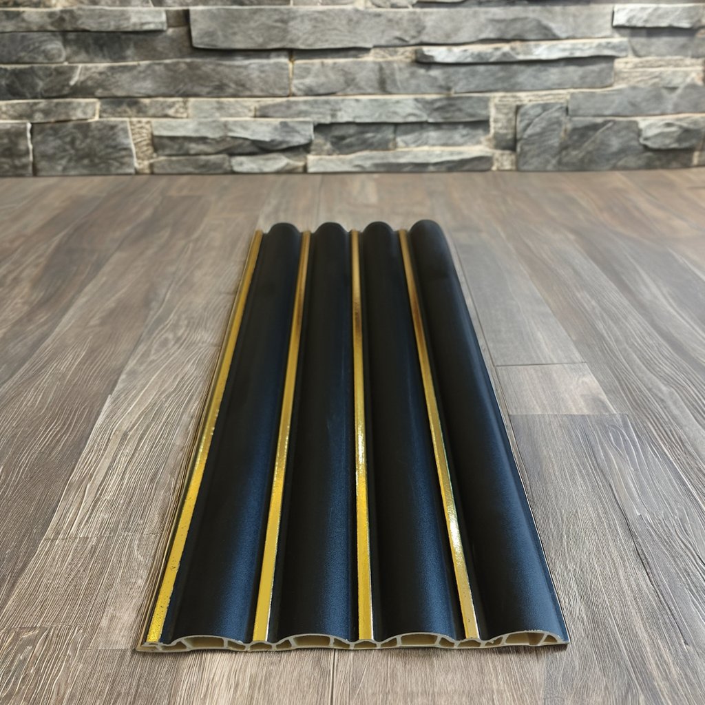 RUIONG WPC plastic easy installation interior decorative waterproof grooved wall panel fluted tv panel interlocking panel