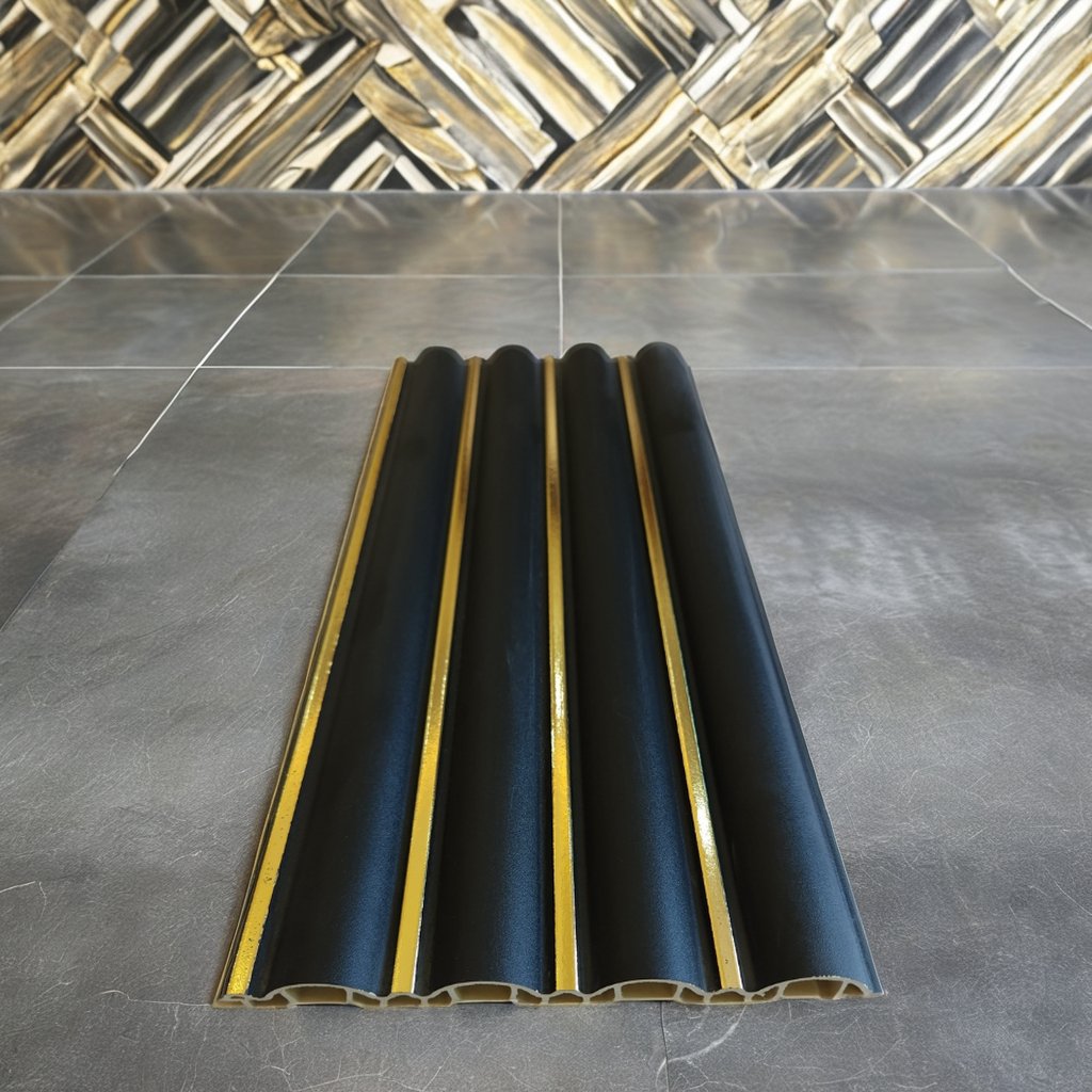 RUIONG WPC plastic easy installation interior decorative waterproof grooved wall panel fluted tv panel interlocking panel