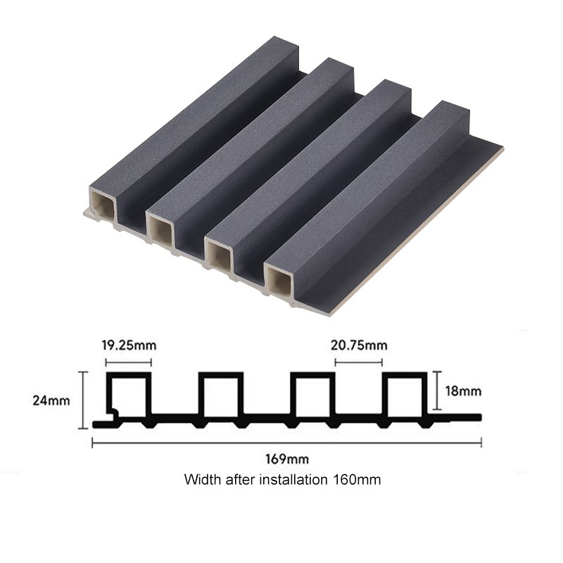 Waterproof Wood Plastic Composite Wall Panel WPC PVC Cladding Boards Interior Exterior Fluted Wall Panels Solid