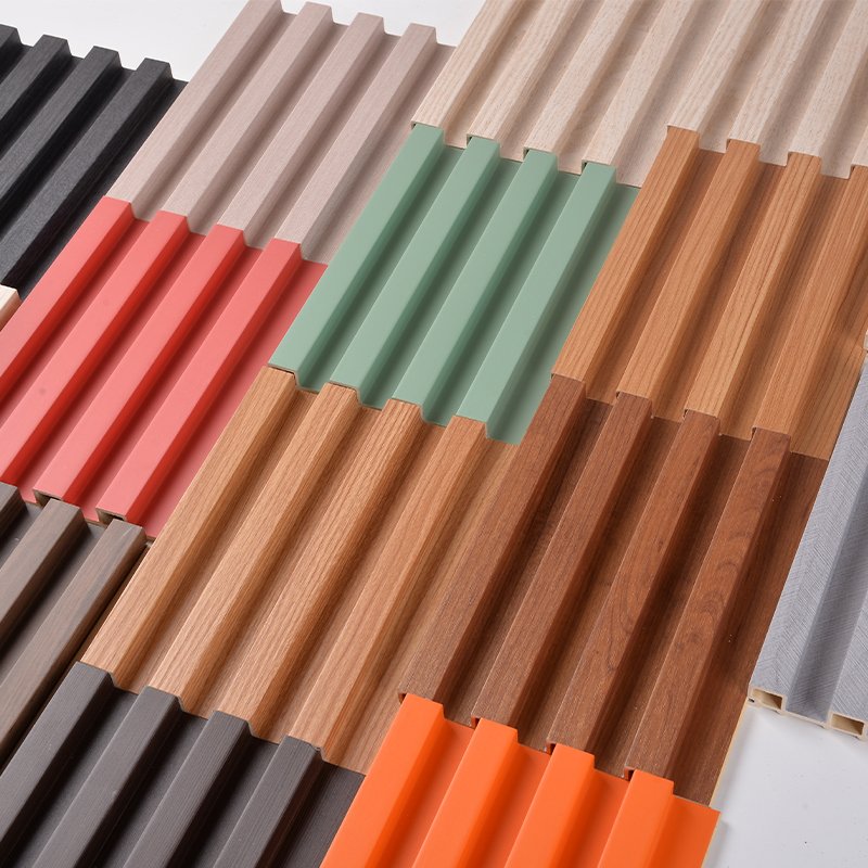 Waterproof Wood Plastic Composite Wall Panel WPC PVC Cladding Boards Interior Exterior Fluted Wall Panels Solid