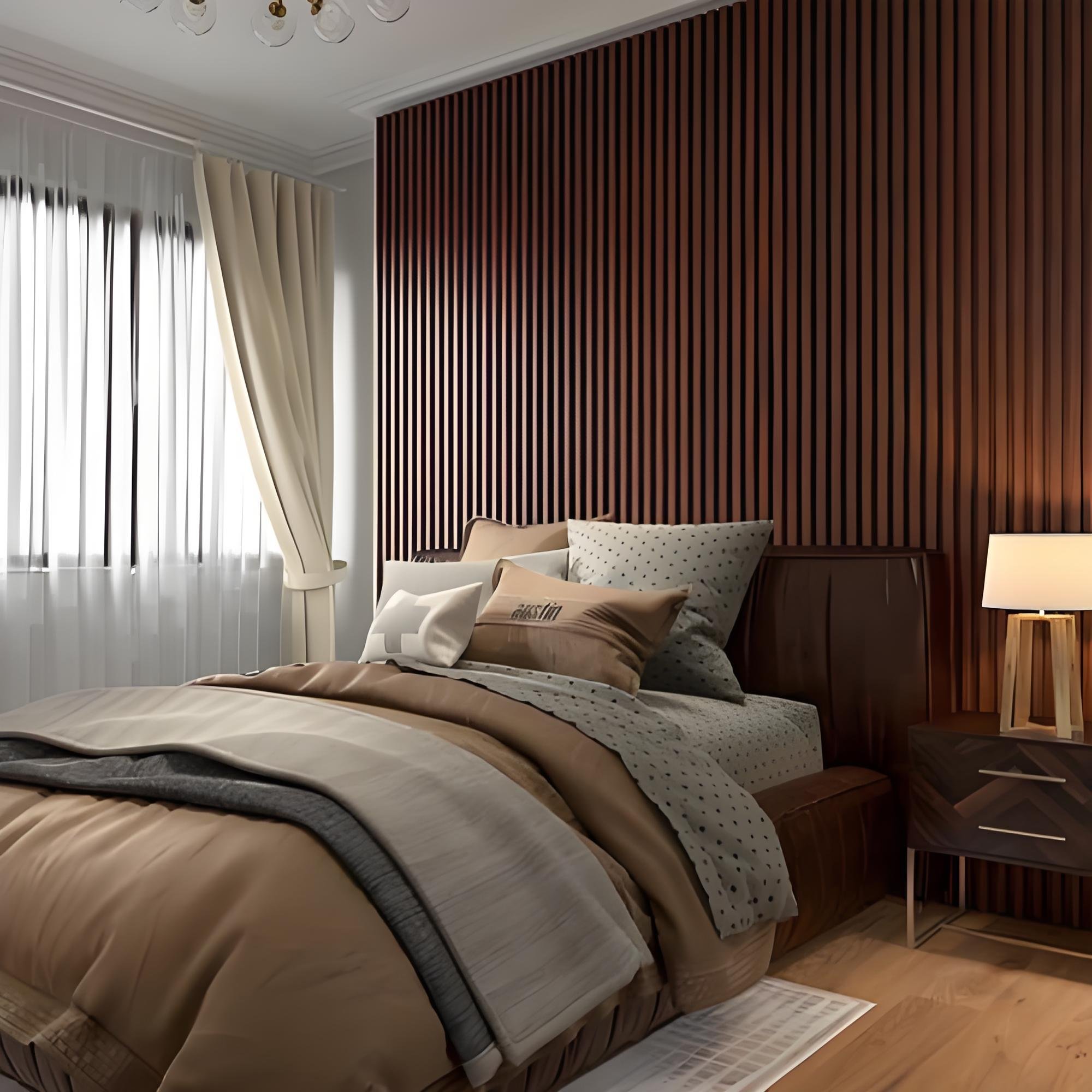 Modern Style Indoor Decor Wall Panel Waterproof Soundproof WPC MDF Cladding Anti-Static Home Commerce Entertainment Apartment