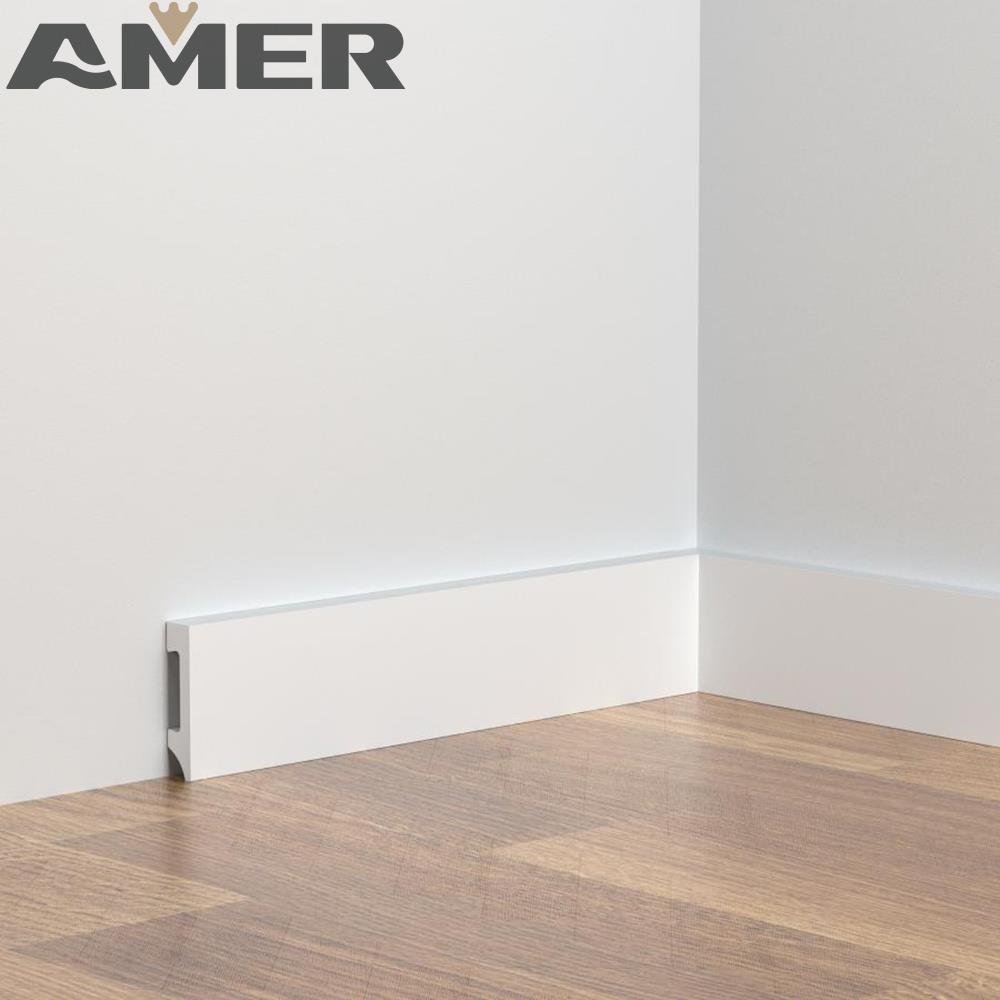 Building Material PS Polystyrene Skirting Molding Baseboard Waterproof skirting board with led light