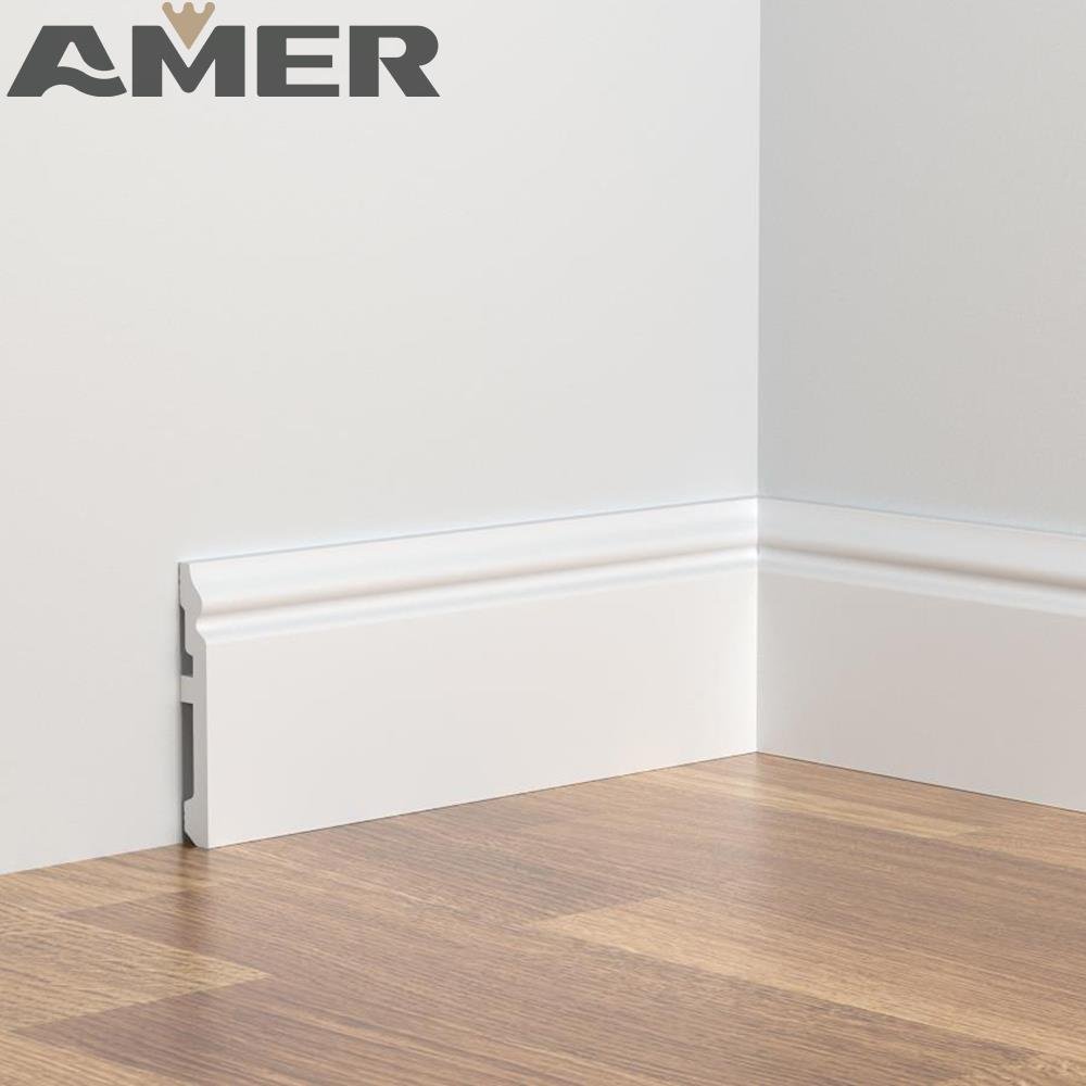 Building Material PS Polystyrene Skirting Molding Baseboard Waterproof skirting board with led light