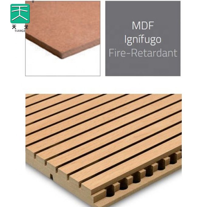 Tiange Wood Grooved Acoustic Board Sound Absorbing Plate Studio Wall Sound Proof Art Panel Hall Acoustic Panel