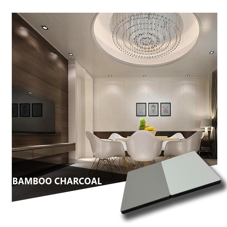 2024 new arrival carbon slate wood wall panel bamboo charcoal board for home wall decoration