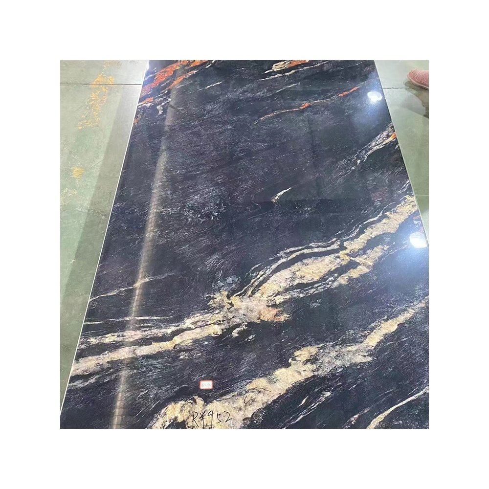 Modern High Gloss Gilded Marble Board Wall Panel Waterproof Fireproof Moisture-Proof Graphic Design Solution Household
