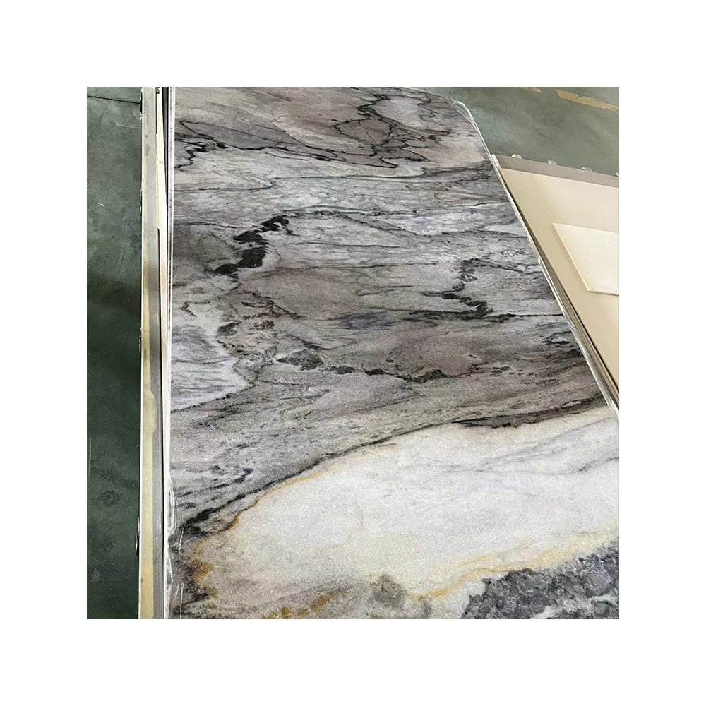 Modern High Gloss Gilded Marble Board Wall Panel Waterproof Fireproof Moisture-Proof Graphic Design Solution Household
