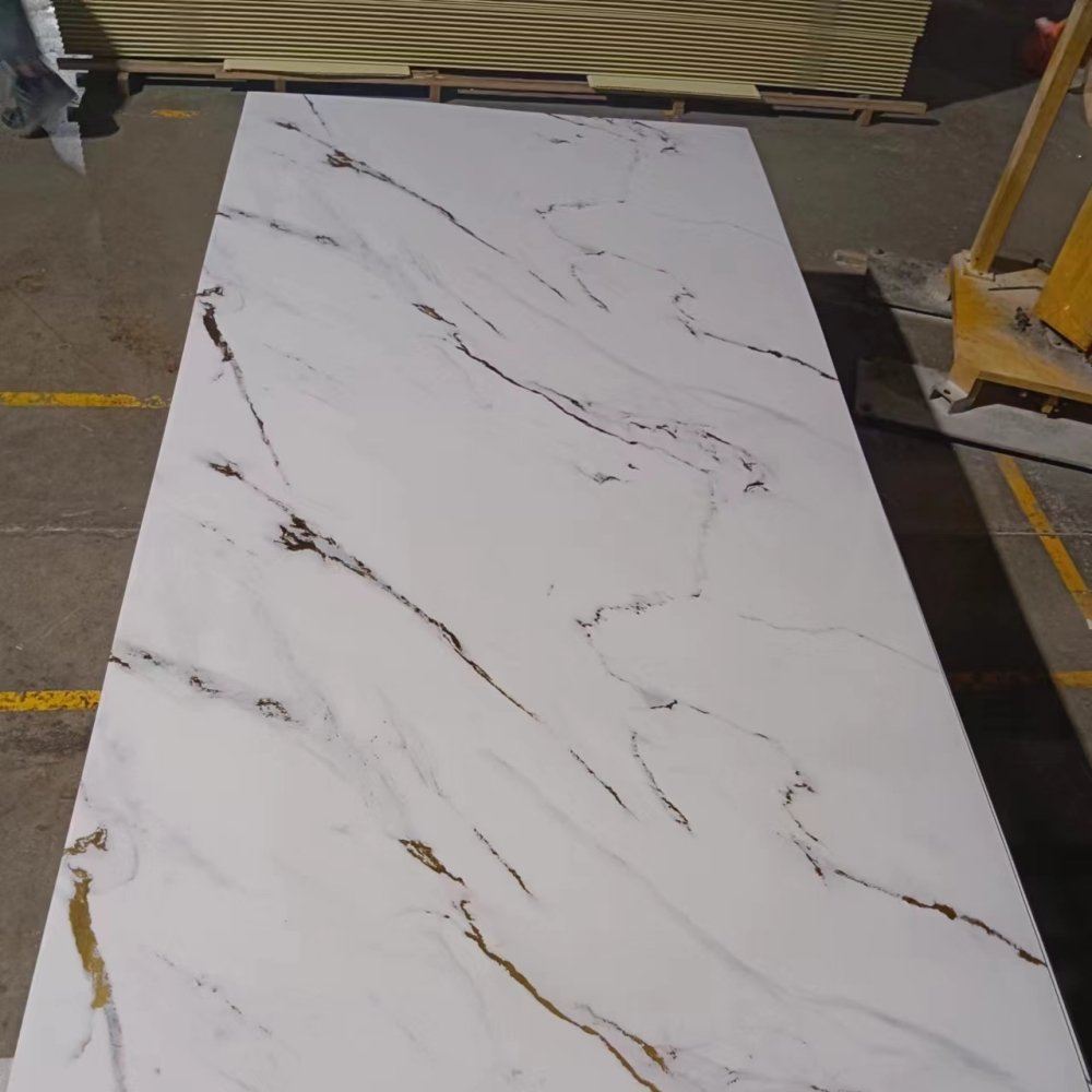 Customize high glossy UV marble sheet 3D printing 2-3mm Laminate interior Decorative Pvc Marble Sheet Wall Panel