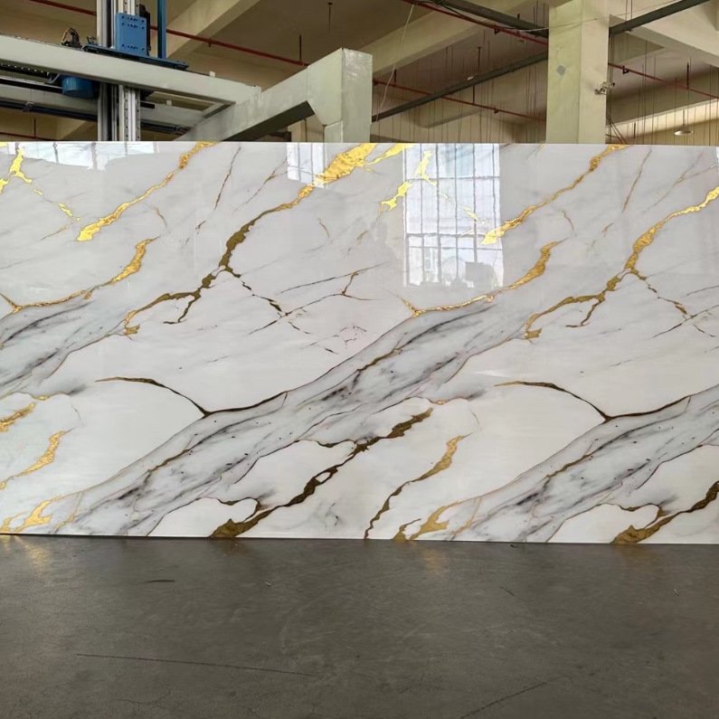 Customize high glossy UV marble sheet 3D printing 2-3mm Laminate interior Decorative Pvc Marble Sheet Wall Panel