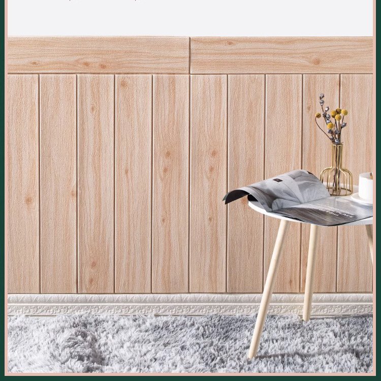 Home House Bedroom Decoration Interior Decorative Sticker 3D Wallpapers Design Wood Board Self Adhesive Paper PE Wall Panel New