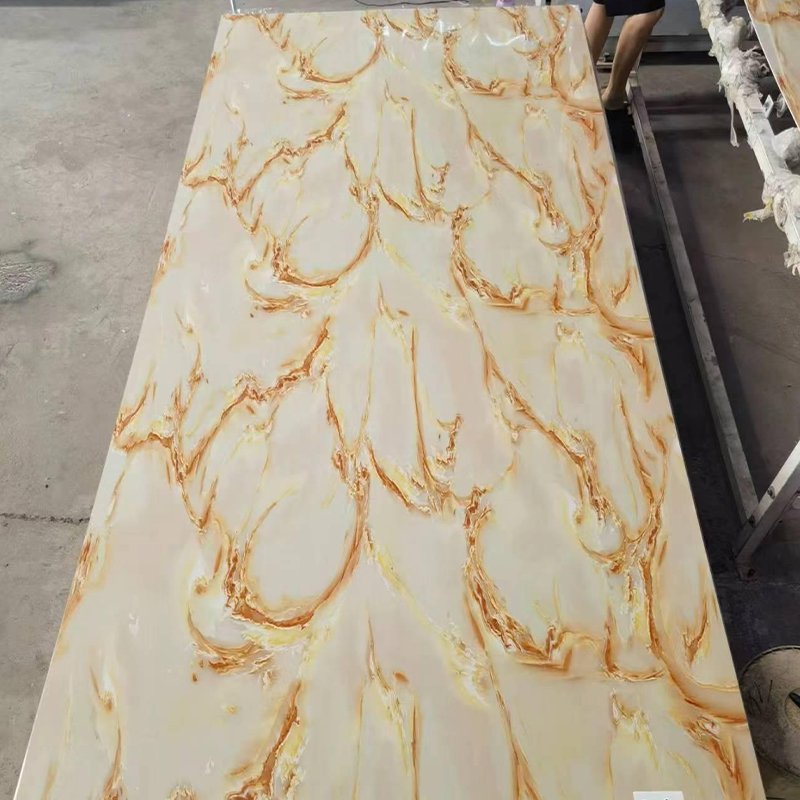 Decorative Interior High Glossy Pvc Plastic Marble 3D Uv Marble Sheet Uv Boards Wall Panel Others Wall Panels