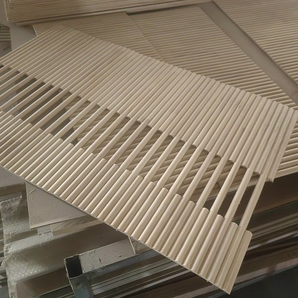 Solid Wood Tambour Panel Board Half-Round Flexible PVC and MDF 3mm Thickness for Wall/Pole Covering and Furniture Decoration