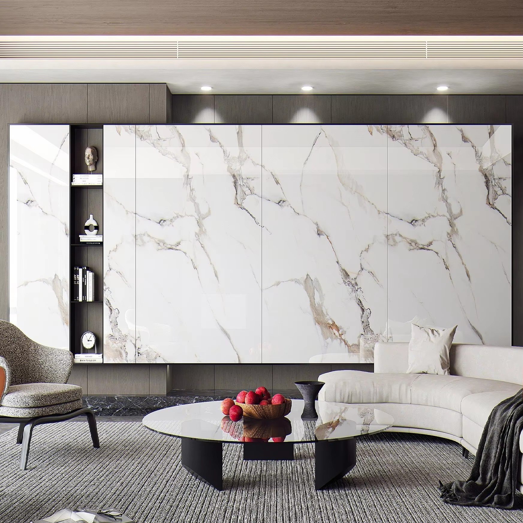 Metal Wave Veneer Cladding Bamboo charcoal WPC Wall Panels Interior decoration for hotel/bar