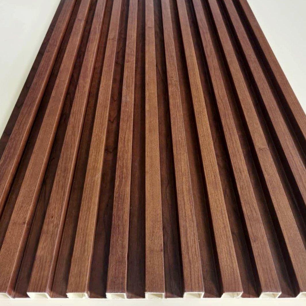 Interior Decoration WPC Fluted Wall Board Tv Background Home Decoration Fluted Wall Panel Wood Grain Grille Indoor Panel
