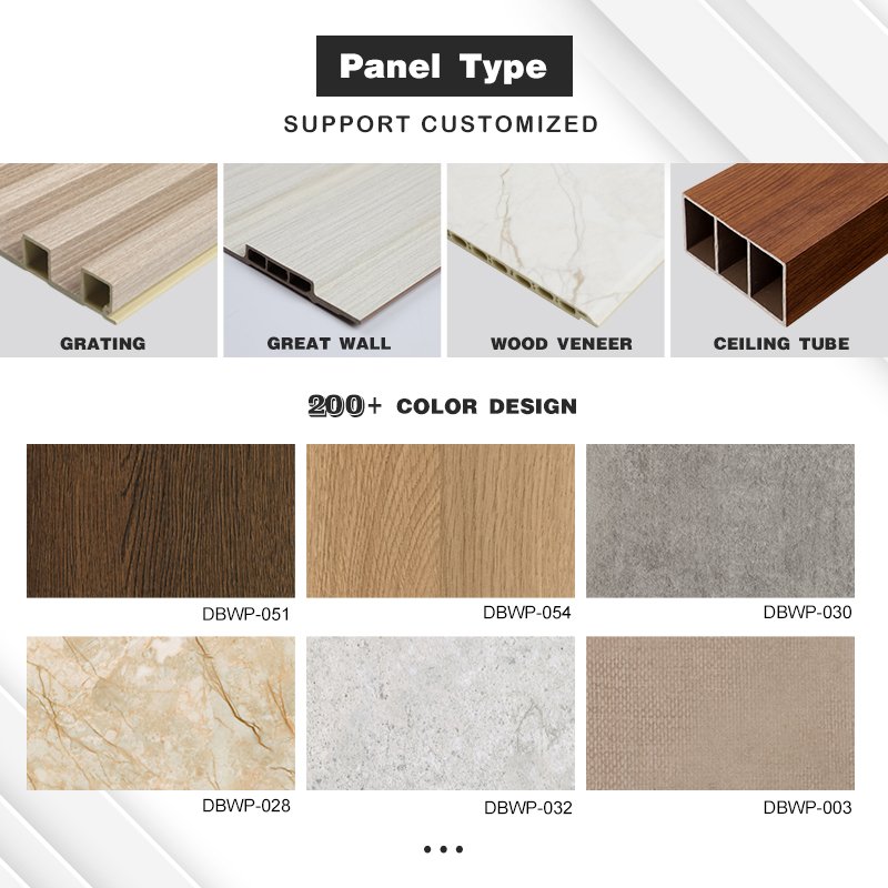 Interior Decoration WPC Fluted Wall Board Tv Background Home Decoration Fluted Wall Panel Wood Grain Grille Indoor Panel