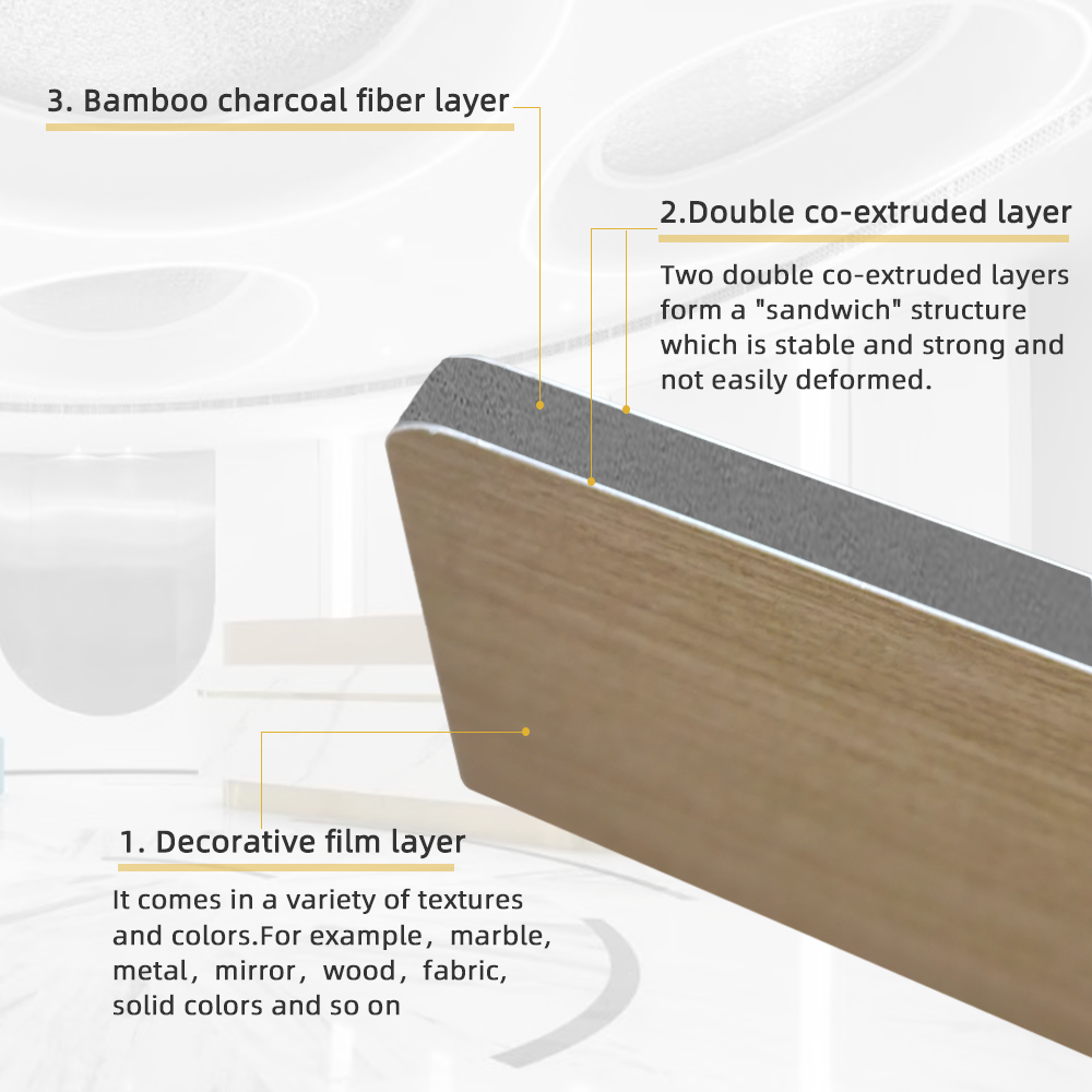 Bamboo Charcoal Wall Panel Wpc Material For Interior Pvc Marble Sheet Bamboo Charcoal Board Wall Wood Veneer