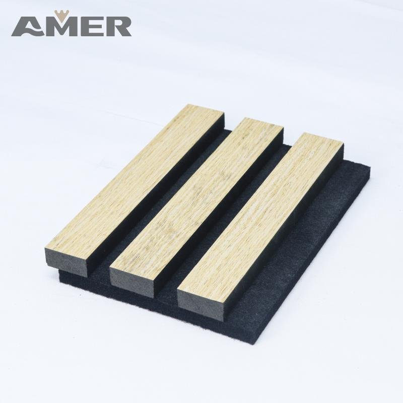 Amer OEM wholesale wpc Acoustic Board Wall Panel Decor Interior Sound Absorbing PET Noise Cancelling Acoustic Wall Panels