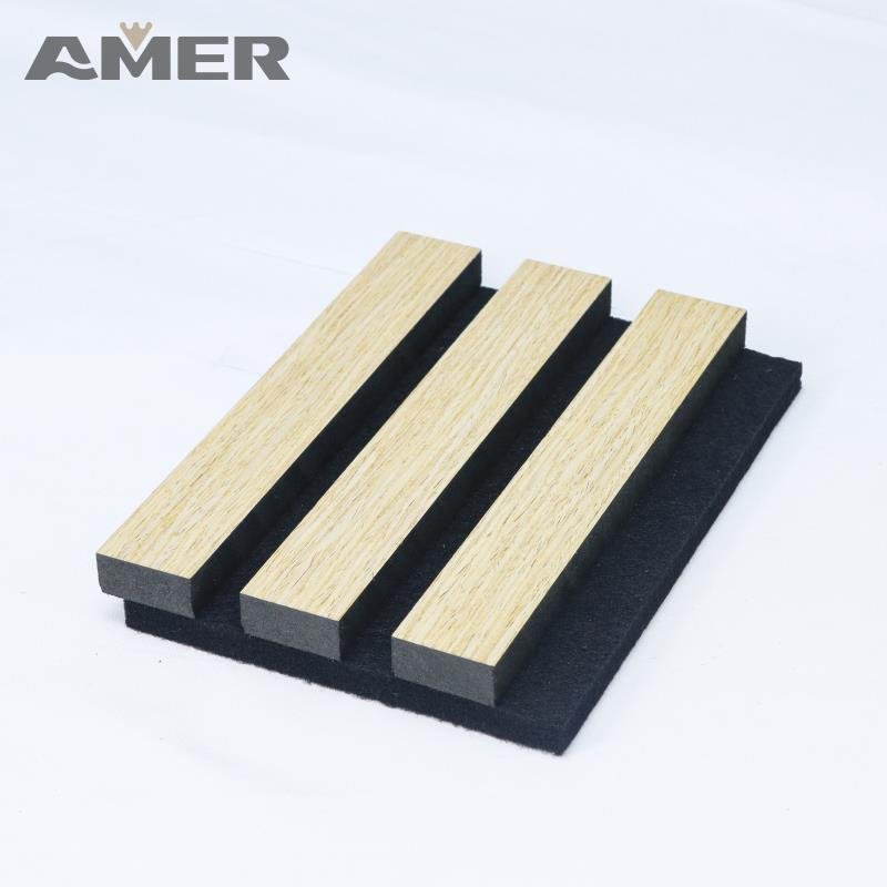 Amer OEM wholesale wpc Acoustic Board Wall Panel Decor Interior Sound Absorbing PET Noise Cancelling Acoustic Wall Panels