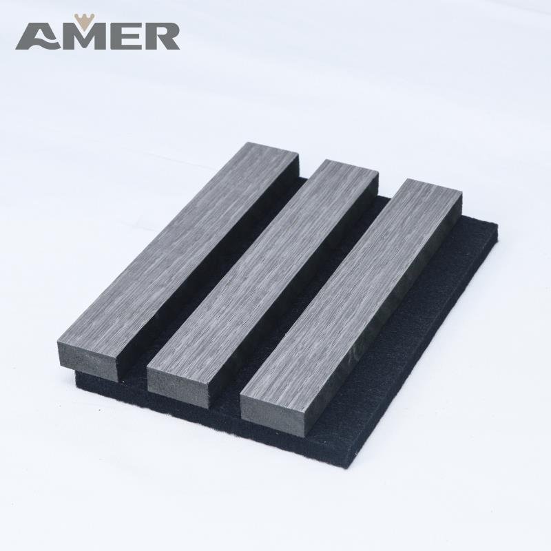 Amer OEM wholesale wpc Acoustic Board Wall Panel Decor Interior Sound Absorbing PET Noise Cancelling Acoustic Wall Panels