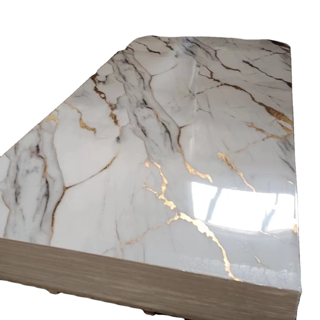 2024 New Colors Decorative Material 4*8ft High Glossy pvc marble sheet Home Decoration UV Board