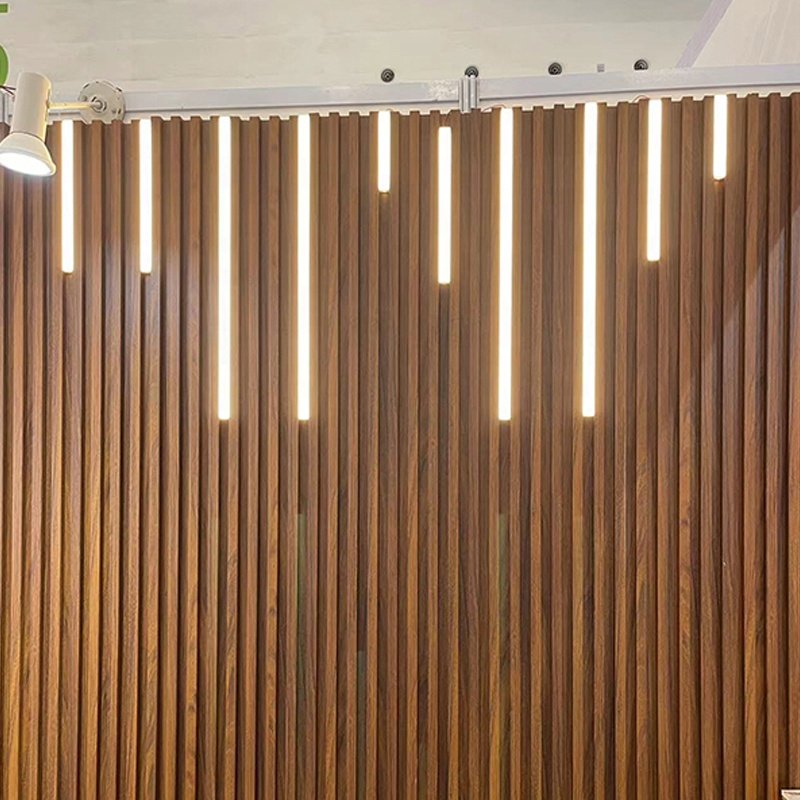 Modern fashion Living room grille PVC WPC Wall Panel Interior decoration wall panel Acoustic Wooden Wall Hotel