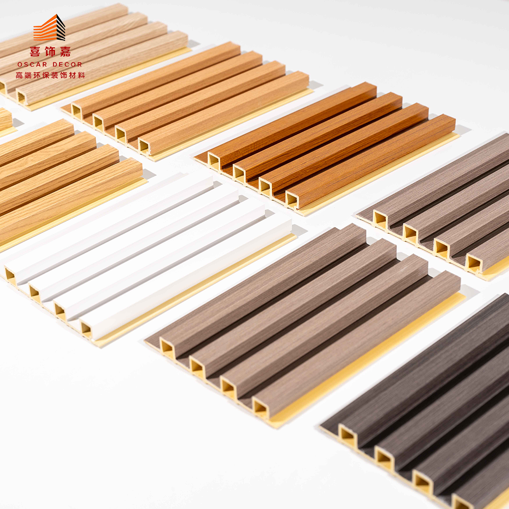 Wpc wall panel 160*24mm Water-proof Fire-proof wooden grain fluted veneers other boards interior decoration
