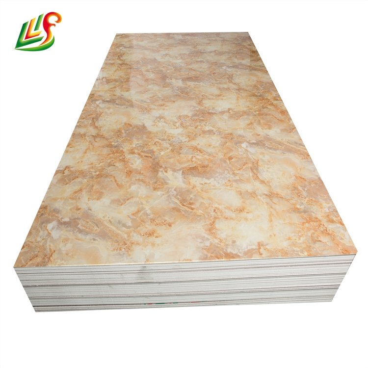 The New High Light Density PVC Marble glossy wall Board Plastic UV Plate