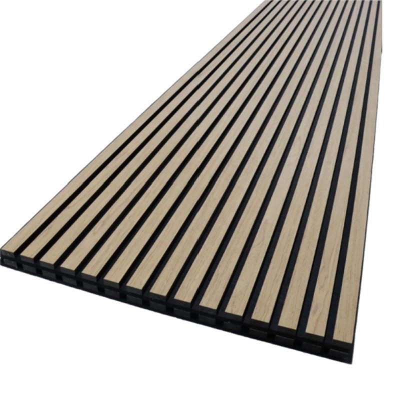 Modern Interior Decor Wood Slat Wall Panel Sound Absorbing Pet Mdf Acoustic Board Noise Cancelling Acoustic Wall Panels