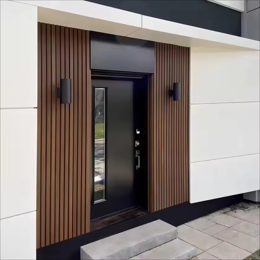 Outdoor wood grain wood plastic composite wpc wall panel wpc board slat wall panel