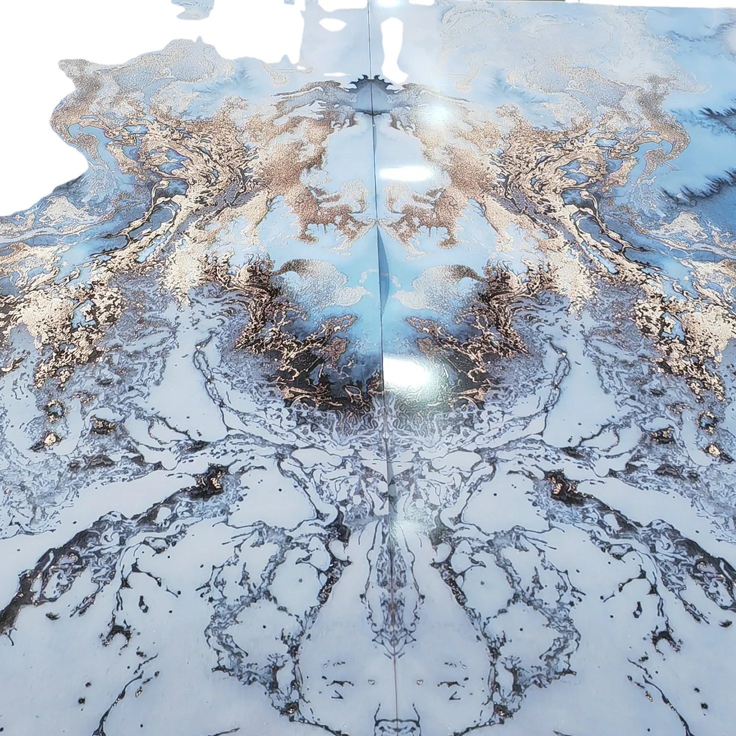 Open book 3D print UV board gross panel PVC marble sheet UV marble coated for decoration wall panel