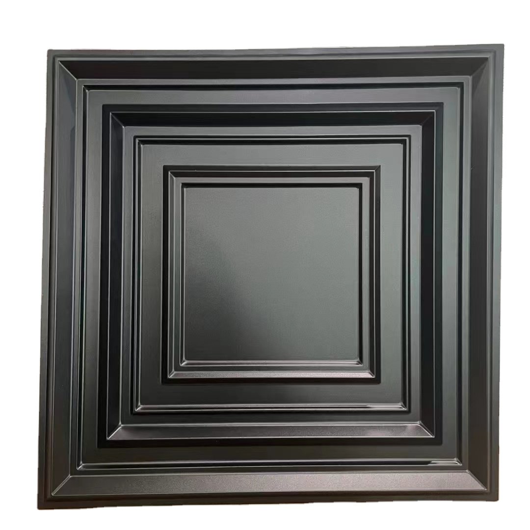 wholesale Newest Design PVC Wallpaper Ceiling Waterproof Matte Black PVC 3D Wall Panel/Board