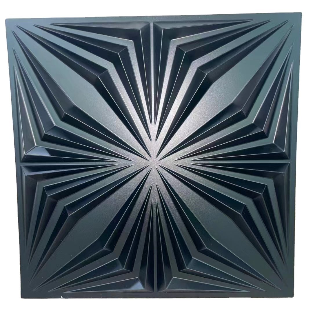 wholesale Newest Design PVC Wallpaper Ceiling Waterproof Matte Black PVC 3D Wall Panel/Board