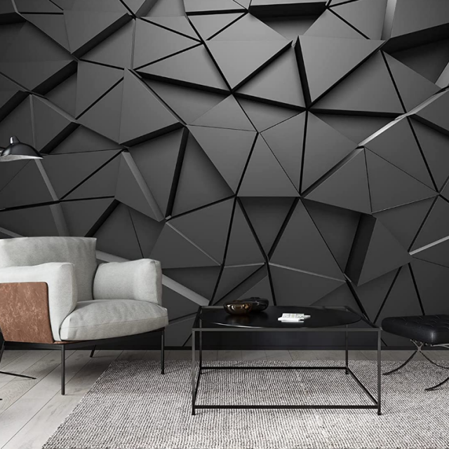 wholesale Newest Design PVC Wallpaper Ceiling Waterproof Matte Black PVC 3D Wall Panel/Board