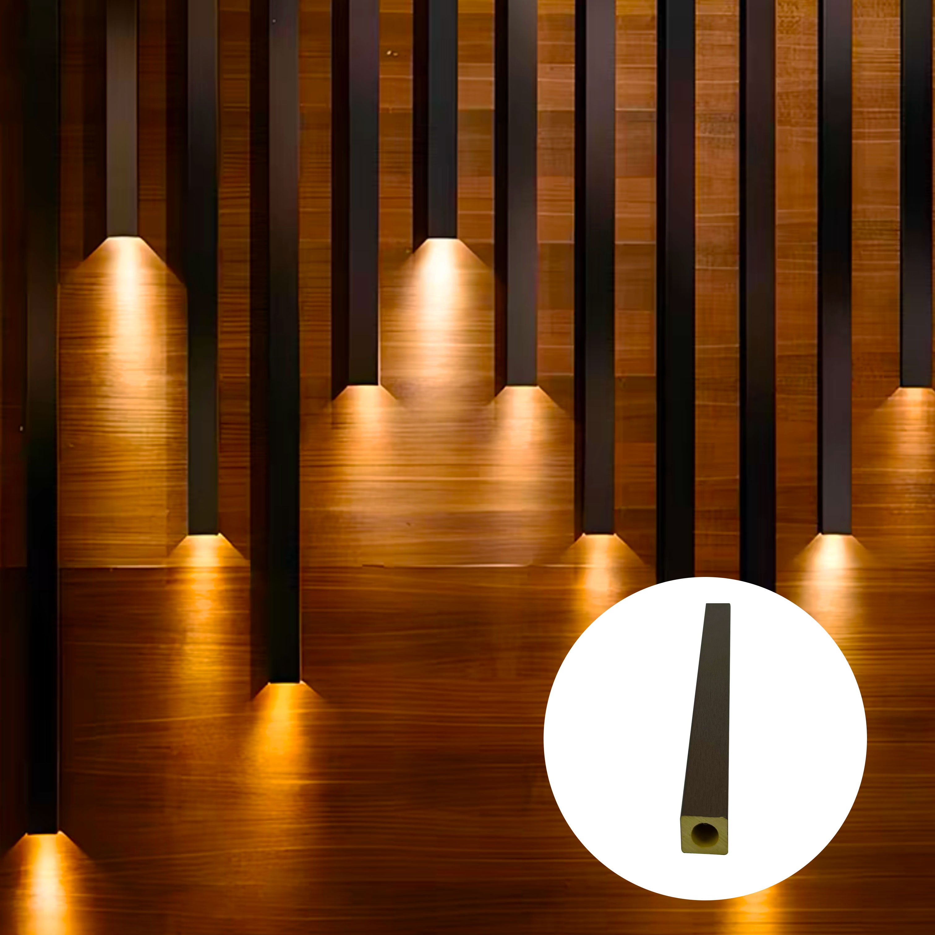 Reasonable Price 3D Wood Veneer Fluted Cladding WPC Decor Wall Panel Board With LED Light For Indoor Background Wall Decoration