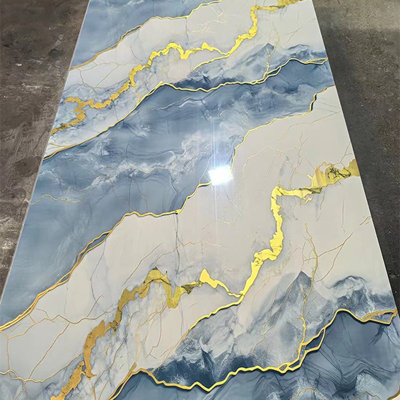uv marble sheet/ wpc wall uv board uv wall lmanufacturering hard pvc marble sheet with a gloss laminated