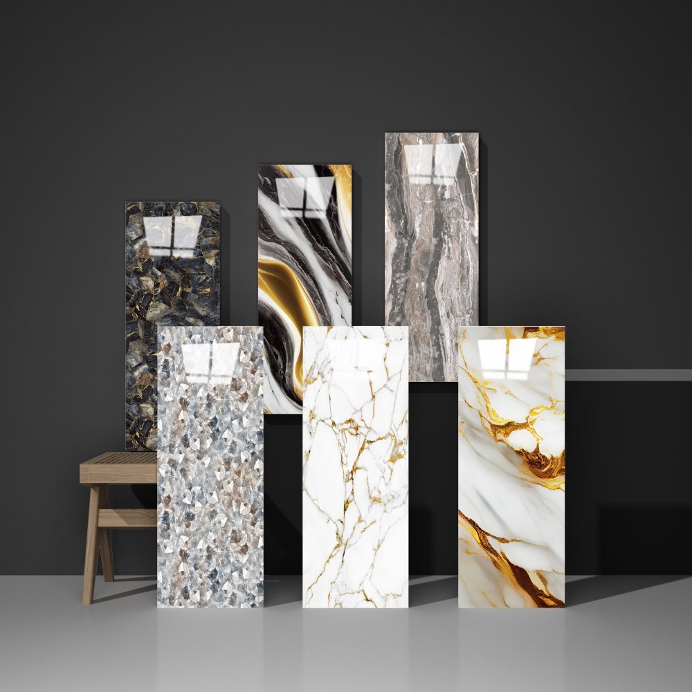 PVC Marble Wall Board For Home Decoration Style Waterproof Glossy Wall Panel Peel And Stick Wallpaper For Wall Interior