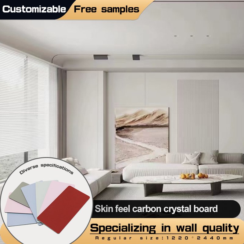 Bamboo charcoal wood veneer Skin feel carbon crystal board PVC wall panels interior decoration boards
