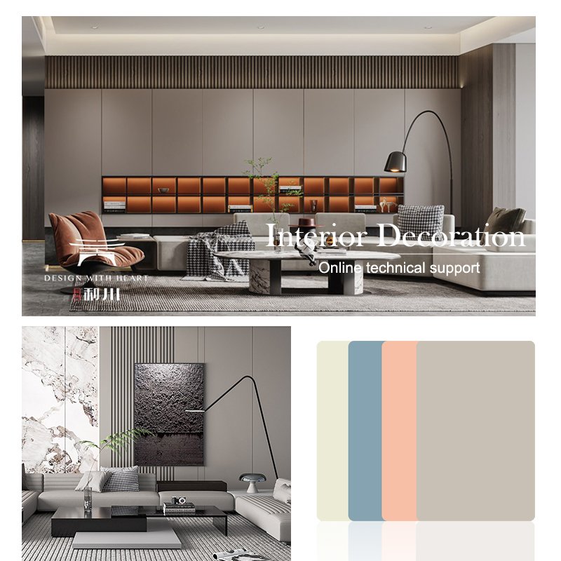 Bamboo charcoal wood veneer Skin feel carbon crystal board PVC wall panels interior decoration boards