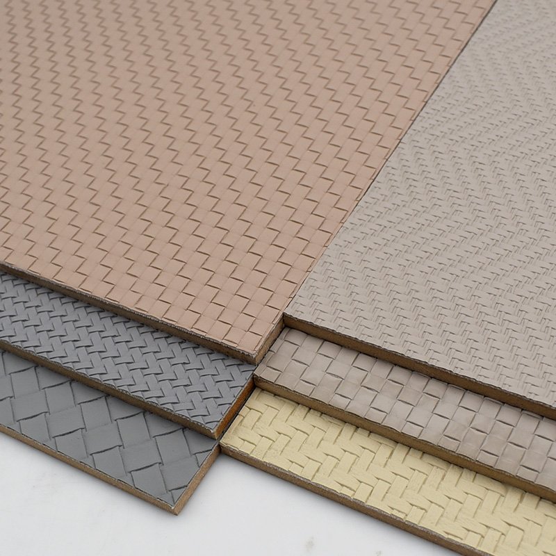 Modern Waterproof Soundproof Fireproof WPC Leather Wall Panels-Durable Solid Bamboo Charcoal Fiber Striped Panels Household Use