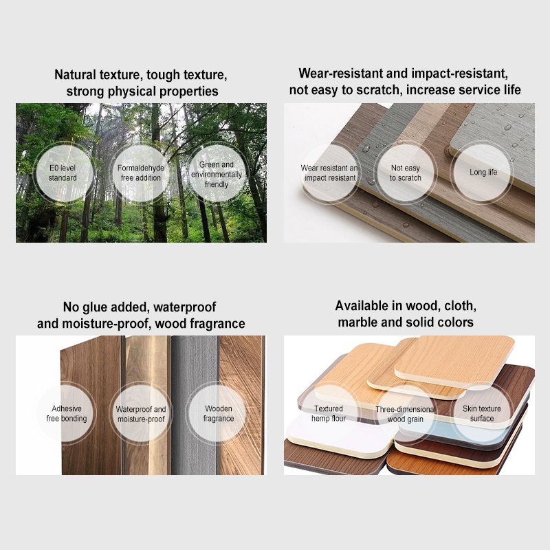 Top Quality Bamboo Fiber Board WPC/PVC Bamboo Wall Panel for Home Decor