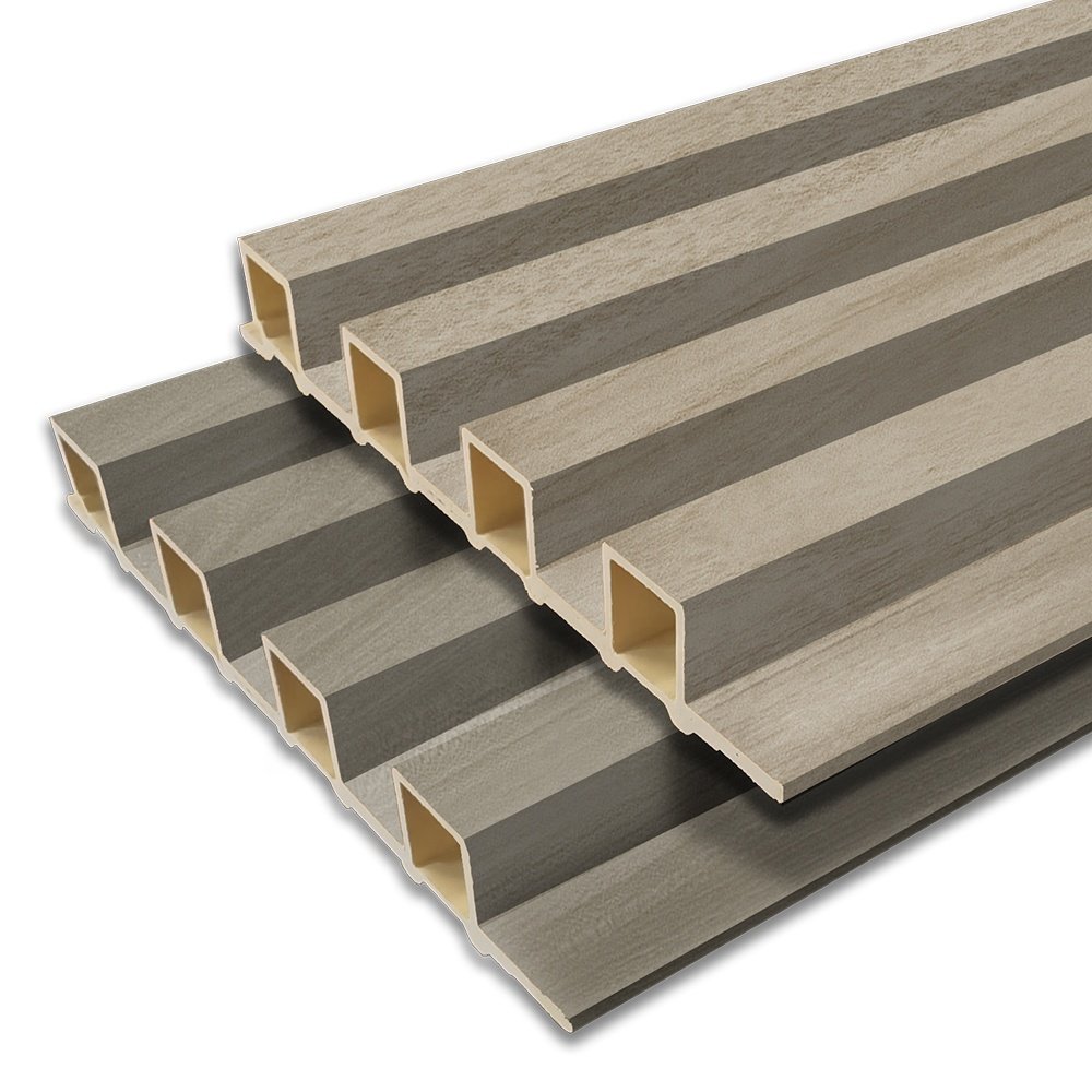 170*25mm Household PVC Wall Board Interior Wood Wall Sheet Bamboo Fiber Interior WPC Flute Slat Wall Panels