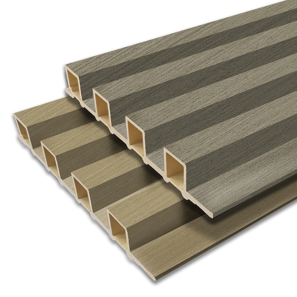 170*25mm Household PVC Wall Board Interior Wood Wall Sheet Bamboo Fiber Interior WPC Flute Slat Wall Panels