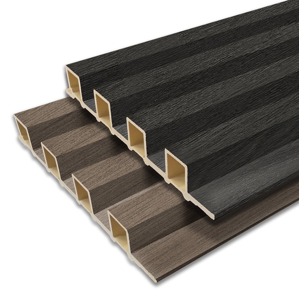 170*25mm Household PVC Wall Board Interior Wood Wall Sheet Bamboo Fiber Interior WPC Flute Slat Wall Panels