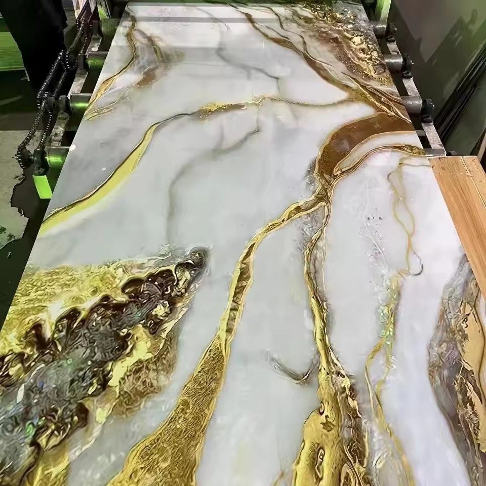 Factory direct spot high quality 1220*2440mm spc 3d board sheet uv pvc marble wall panel