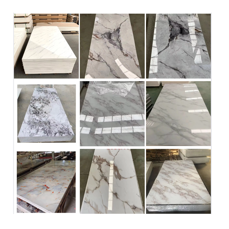 Best selling UV marble pvc laminated sheet high glossy marble alternative board indoor decorative for indoor wall decoration